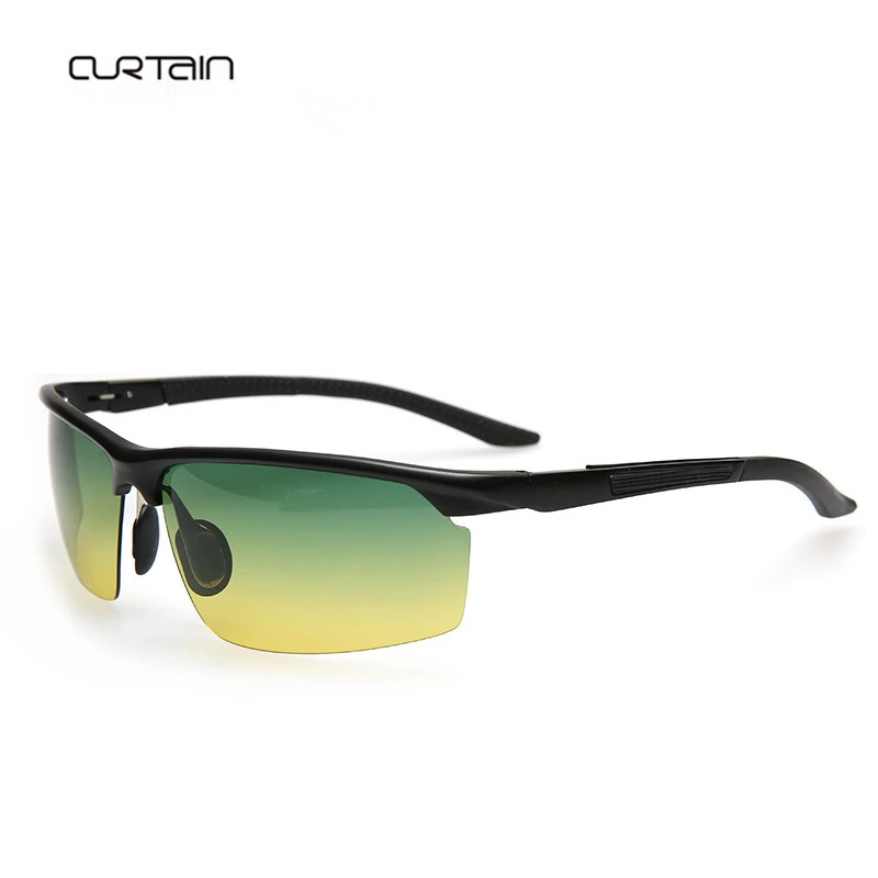 Fashion men's aluminium magnesium alloy polarized sunglasses day and night glasses safety driving night vision goggles