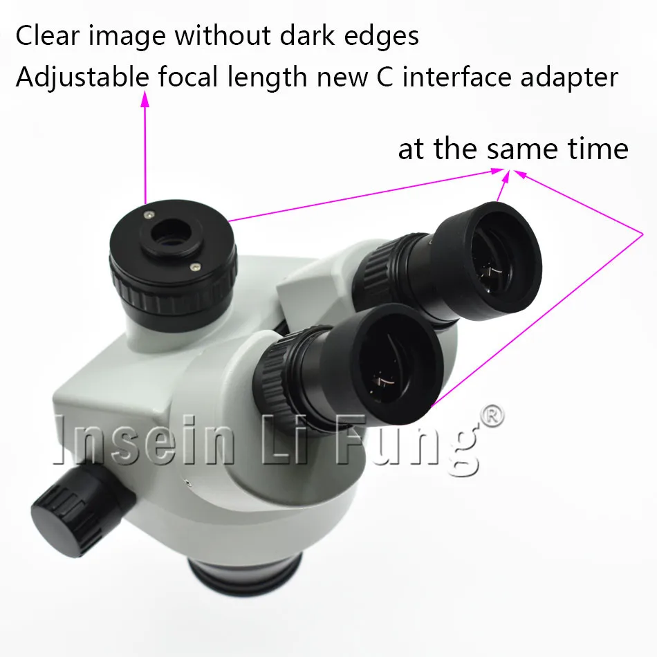 New C-type 0.5X Adapter No Dark Edges Clear Image Trinocular Stereo Microscope 7X-45X Continuous Zoom Phone Repair