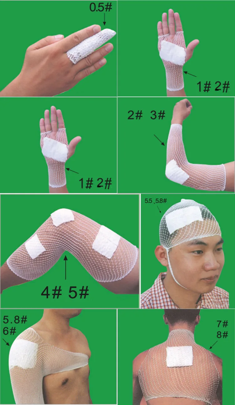 1pcs 4# 1box 5meter health elastic mesh tube bandage gauze dressing dressing stretch free cut fish grid sleeve shape