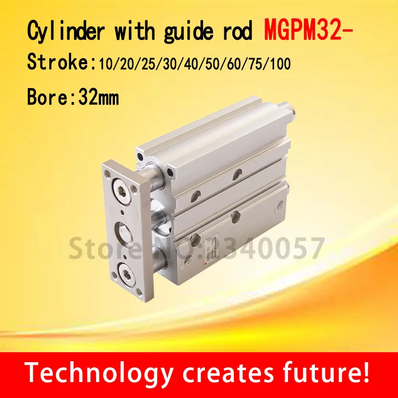 SMC Type MGPM32 Thin cylinder with rod MGPM32-25/30/40/50/75/100 Three axis three bar Pneumatic components MGPM