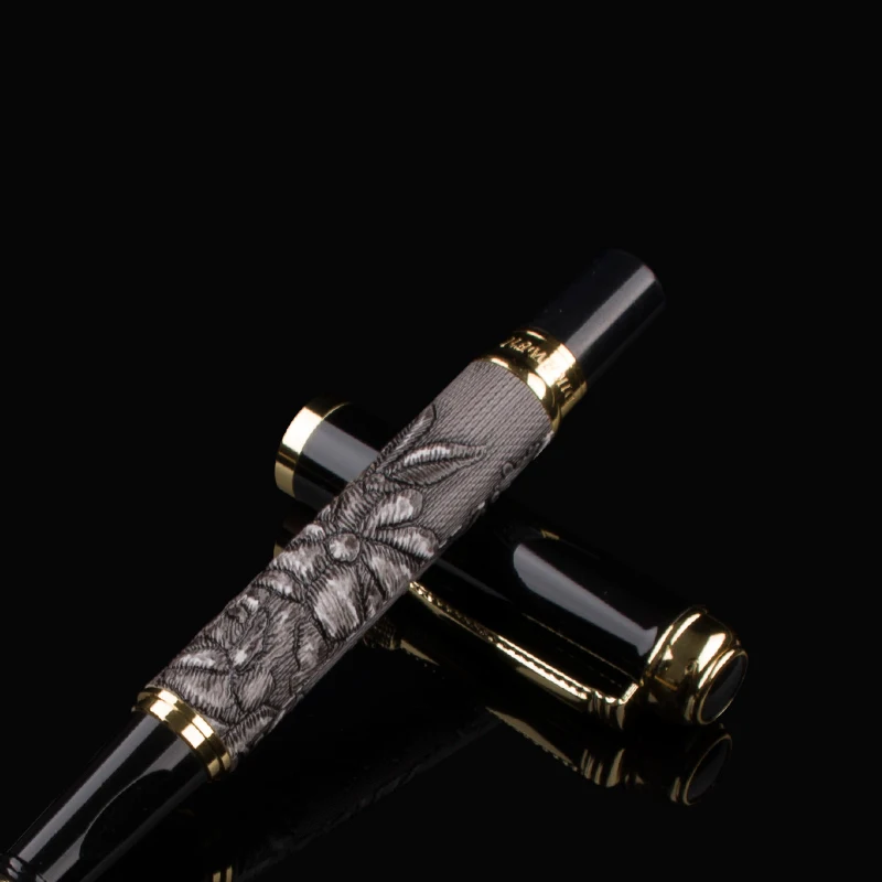 high quality 3d pen dragon Gold clip DIKA WEN 891  luxury metal Fountain Pen Nib Golden Trim Without Pencil Box Office ink pen