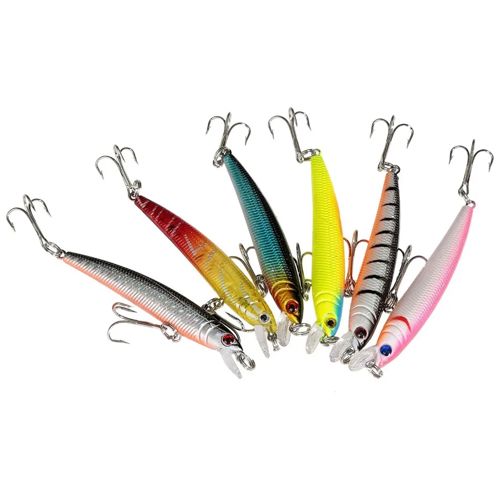 HiUmi 1PC Minnow Inner Balls Vibration Bait 7.5cm 5.6g Fishing Lures Free Shipping