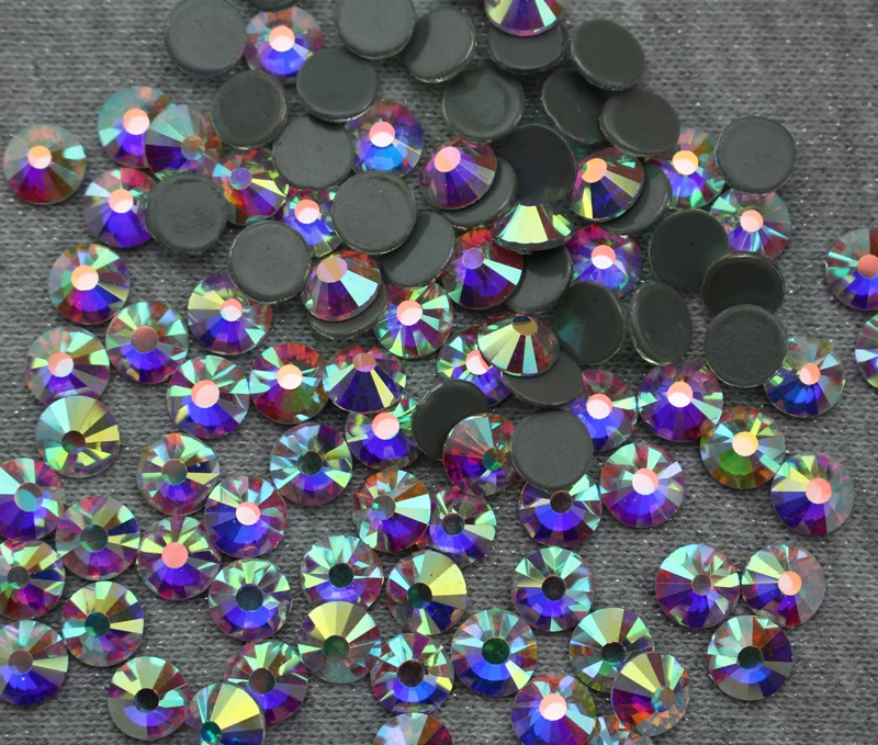 Highest Quality hotfix rhinestone Flat backs! Super Shine ss6 ss10 ss16 ss30 ss20 Crystal AB Color Iron on Strass for transfers