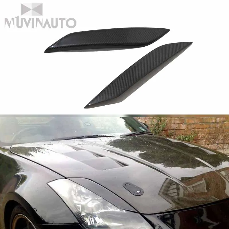 

Carbon Fiber Headlamp Shell Headlamp Shell Eyebrow Sticker Applicable for Nissan 03-09 350 Z