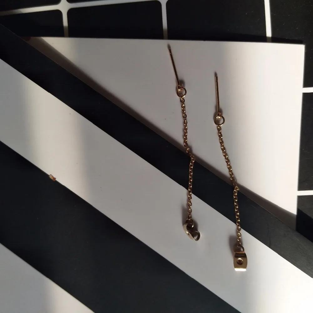 E030 الحد الأدنى سلسلة ربط وأقراط ، بسيطة سلسلة صغيرة الهندسة سبيكة إسقاط أقراط ، اكسسوارات مزاجية بالجملة #3