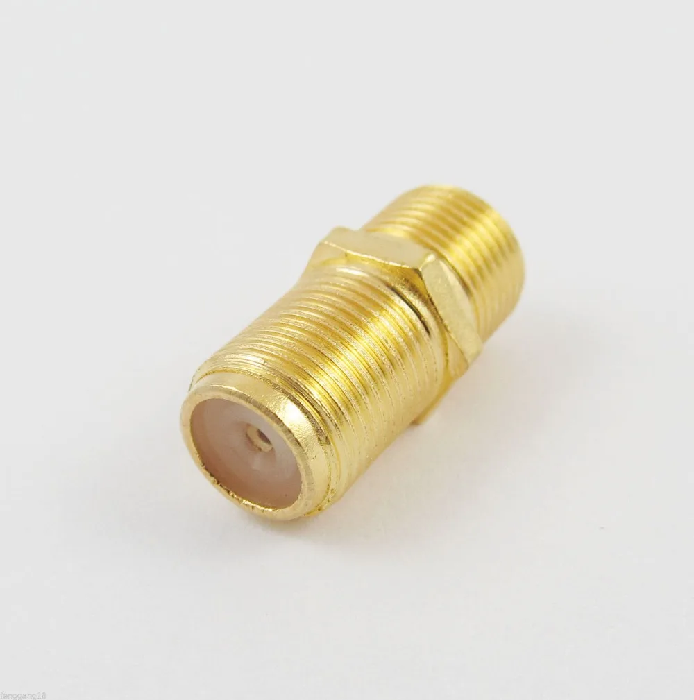 1pcs Gold F Female To F Female Coupler Straight Coax Gender Changer TV Connector