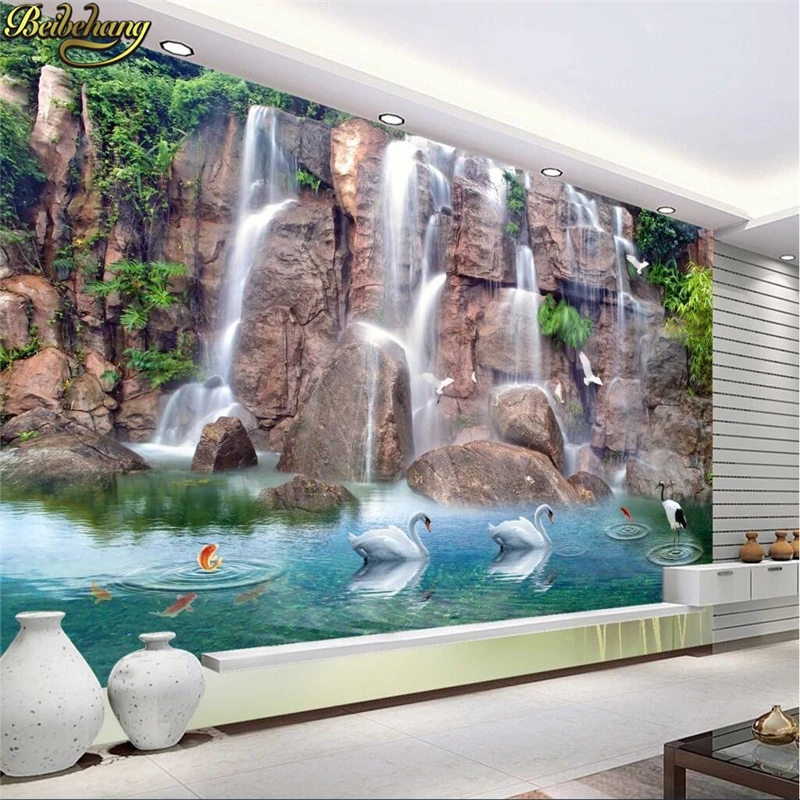 

beibehang Papel De Parede 3D Rock Falls wallpaper for walls 3 d photo Mural Wall paper Living Room Bedroom TV Background sticker