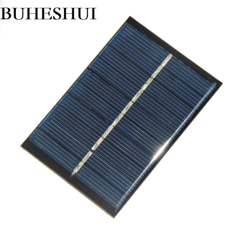 BUHESHUI Epoxy Mini Solar Cell  DIY Solar Panel Charger Polycrystalline 0.6W 5V For 3.7V Battery Light Education 80*55mm 100pcs