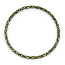 8SEASONS Closed Jump Rings Antique Bronze Pattern Carved 3.9x3.7cm,30PCs (B28932)