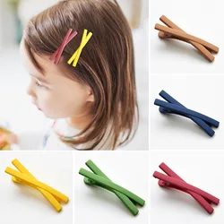 2 Pcs Hair Pins Korean Style Macaron Cross Hair Clip Candy Color Matte Hair Clips Cute Bangs Styling Hair Accessories Hairclips