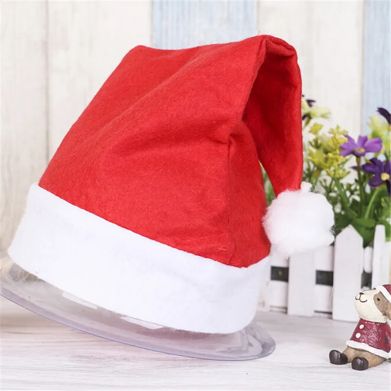 10Pcs/lot Adult Ordinary Christmas Hats Santa Hats Children Cap for Christmas Party Props New Year Gift 2024