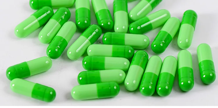 size 1 10000pcs Green  colored empty hard gelatin capsules, gelatin capsules ,joined or separated capsules #1