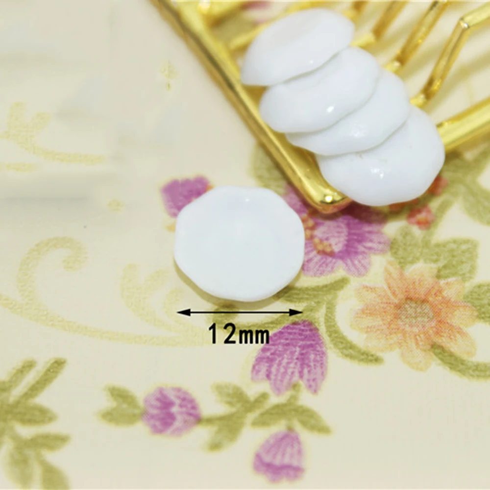 5Pcs 1/12 Dollhouse Miniature Accessories Mini Ceramic Food Plate Simulation Furniture Kitchen Dish Toys for Doll House Decor