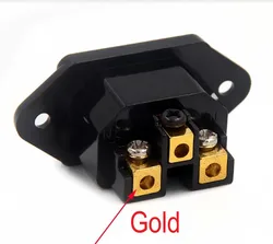 2pcs Hifi Audio rhodium/Gold plated AC IEC Inlet Socket power adapter IEC Female socket