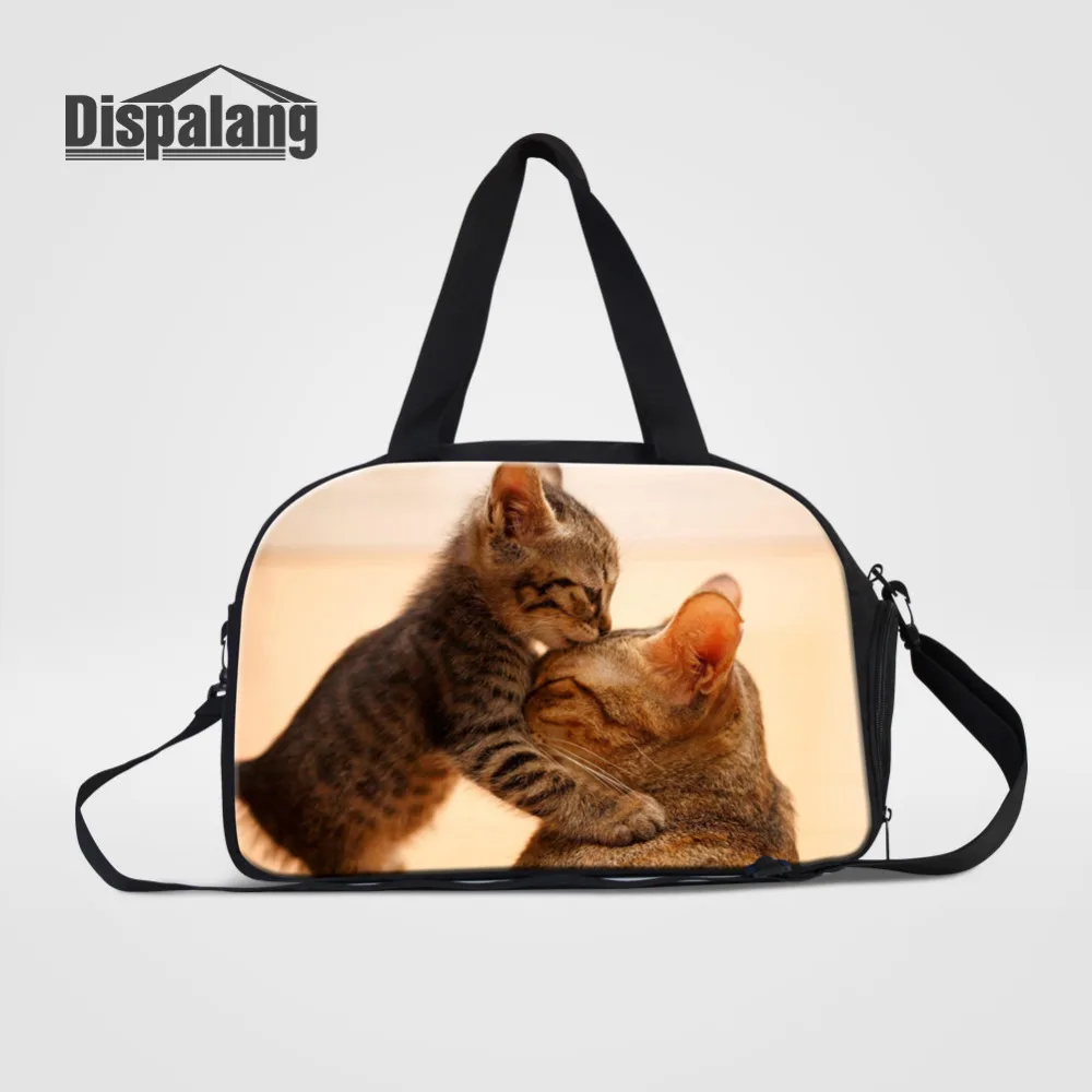 Dispalang Large Capacity Luggage Travel Bag Durable Cats Print Travel Duffel Bag Tote Animal Shoulder Weekend Bag Travel Handbag