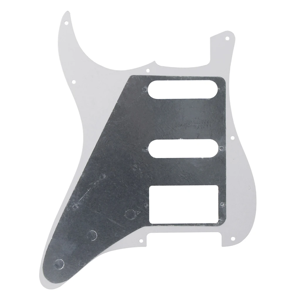 FLEOR Set of ST SSH HSS Electric Guitar Pickguard Back Plate White Pearl 4Ply & Screws for Guitar Parts