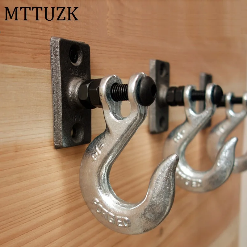 MTTUZK Industrial wind cast iron hook Vintage style coat hook Creative wall Robe hook in wall mounted Kitchen hooks MT010