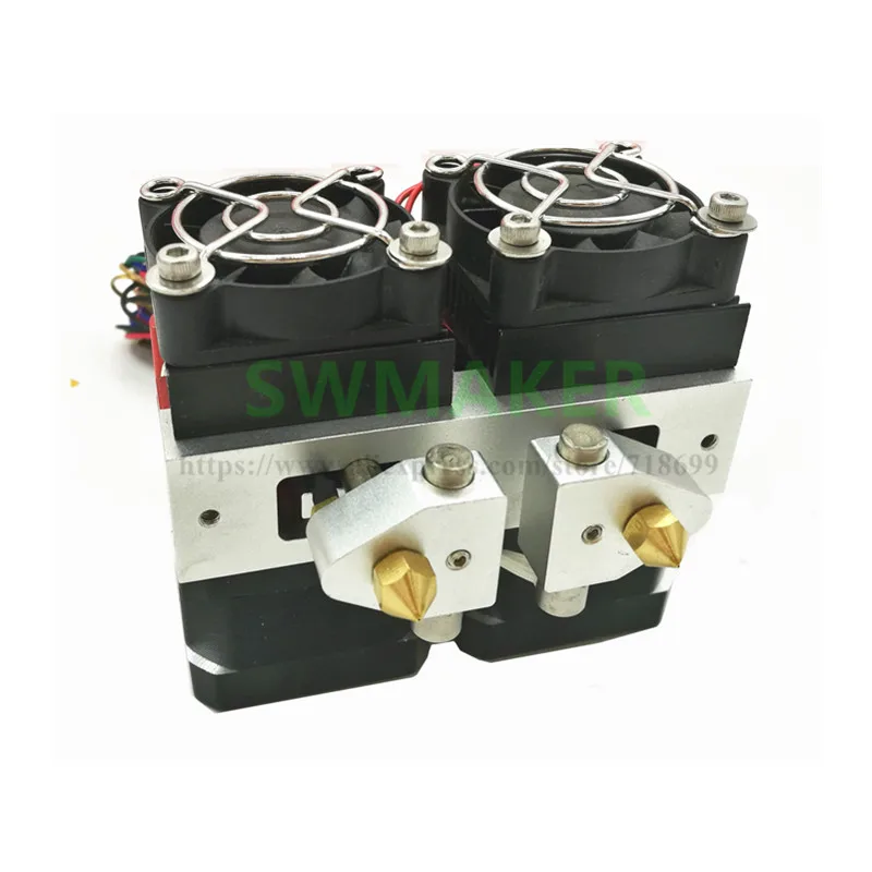 

1set Replicator 2X Extruder Assembly kit K thermocouple 0.4mm Nozzle Dual Metal Extruder Set With Nema17 motor