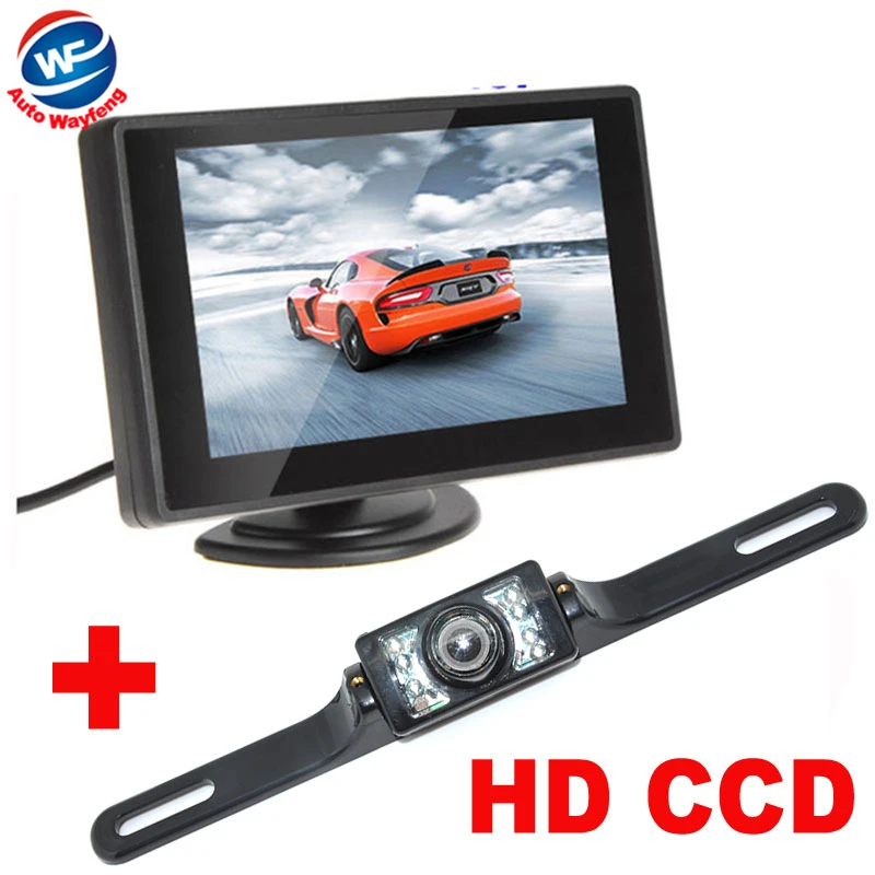 

7LED Car Rearview Camera+4.3" TFT LCD Monitor ccd 170 Angle car backup camera Car Monitor 2 in 1 Auto Parking Assistance System