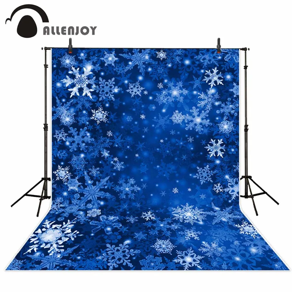 Allenjoy Custom blackboard Christmas snowflake blue bokeh Background photo booth photocall Excluding stand