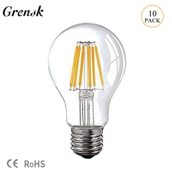 Grensk DC 12V 24V Led lampa A19 A60 żarówka z żarnikiem niskie napięcie 6 watowa dioda Led typu globe żarówka światło dzienne biały 4500K ciepły biały 2700K E27 E26