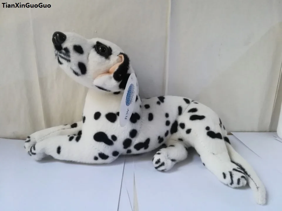 about 35cm prone dalmatian dog plush toy soft doll birthday gift w2942