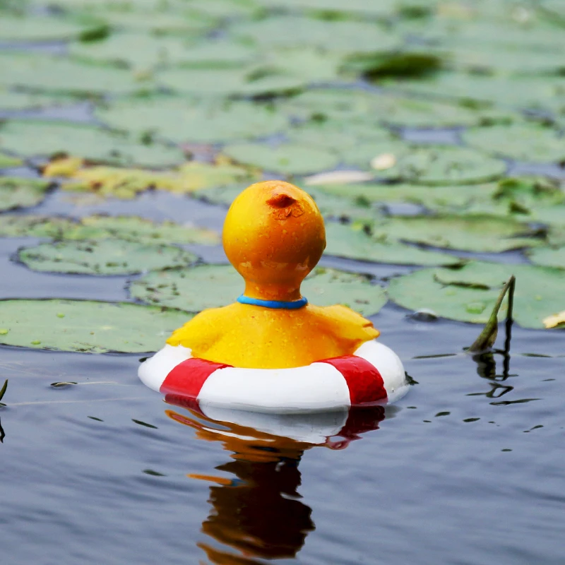 Cute Resin Floating Duck Swimming Statue Outdoor Garden Pond Fishing Tank Decorative Sculpture For Home Garden Decor Ornament