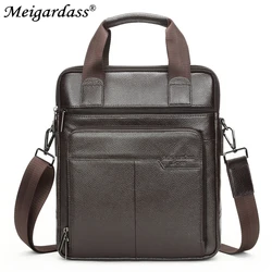 MEIGARDASS Genuine Leather Business Briefcase Men Office Handbags Laptop Computer Bag Male Messenger Shoulder Crossbody Bags