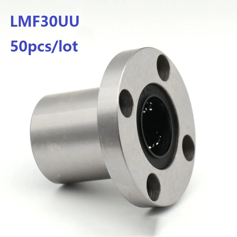 

50pcs/lot LMF30UU LMF30 Flange Linear Bushing linear Bearing flange linear ball bearing for linear shaft CNC 3D printer