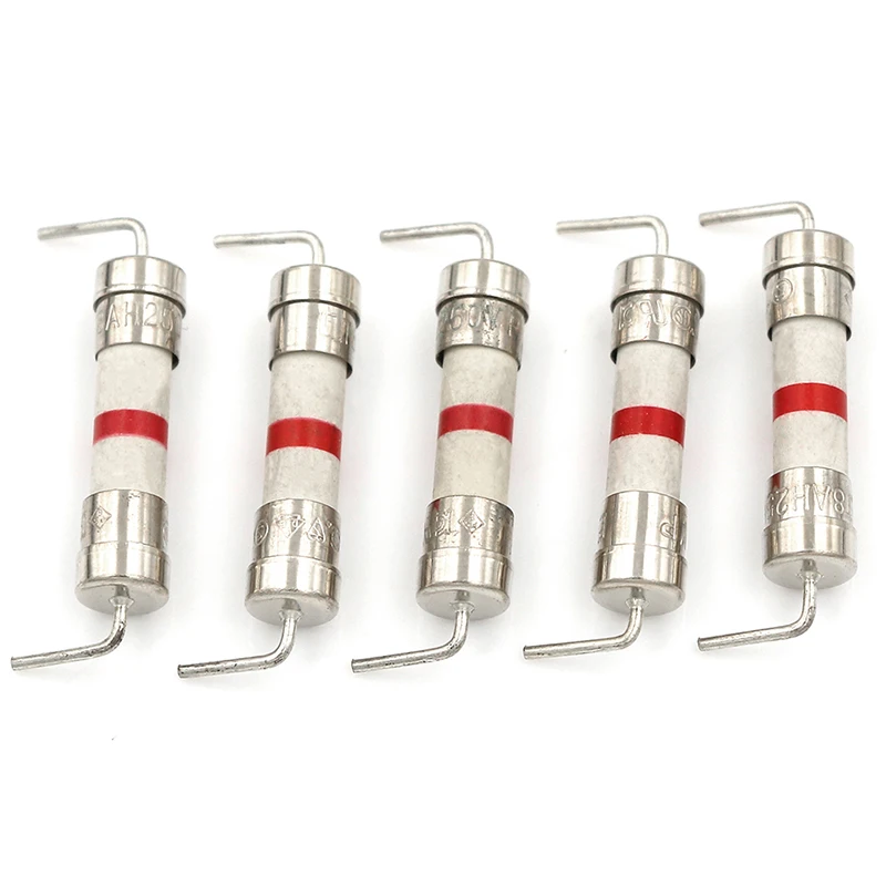 Fusible de plomo Axial, pieza de cerámica de alta calidad, 8A, 250V, 5x20mm, 5 unidades
