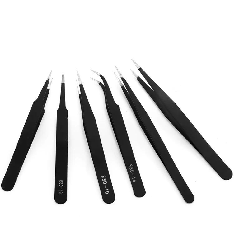 6 Trong 1 Chuyên Nghiệp Thép Không Gỉ Chống Tĩnh Điện Nhíp Bảo Dưỡng Bộ Dụng Cụ Cho Nhỏ Sửa Chữa Điện Tử Cao Cấp