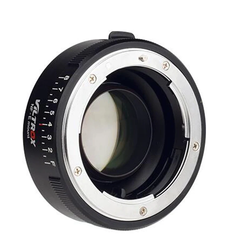 Viltrox NF-E Adattatore per obiettivo Riduttore focale 0,71x Amplificatore di velocità per obiettivo Nikon F/G per fotocamera Sony E-mount A7 A7R A6500 A6600 NEX-7