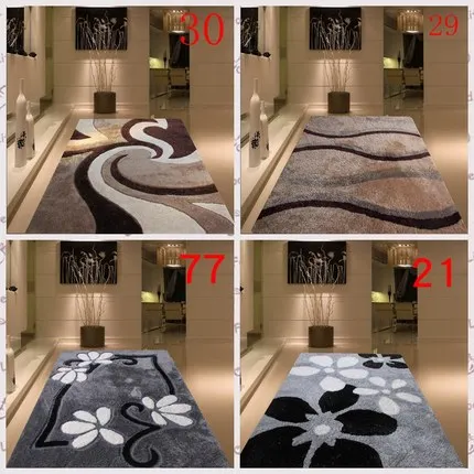 Encrypted thickening bright silk living room coffee table bedroom bedside carpet simple modern Nordic style pattern carpet