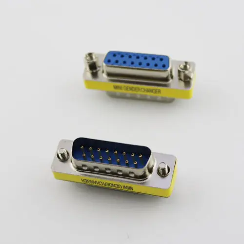 VGA-SVGA-DB15-D-SUB-15Pin-2-Rows-Male-To-DB15-Female-Mini-Gender-Changer-Adapter  VGA-SVGA-DB15-D-SUB-15Pin-2-Rows-Male-To-DB15