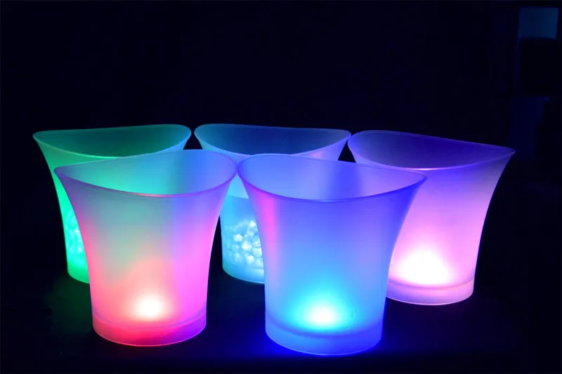 Capacity 5L 7 Colors LED Light Changeable Ice Bucket Champagne Wine Beverage Drinks Beer Ice Cooler Bar Party Tools