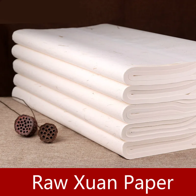 

100sheets/pack Xuan Paper Chinese Traditional Calligraphy Brush Writing Rice Paper Landscape Flower Bird Painting Raw Xuan Paper