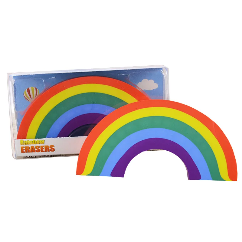 1 Stück Kawaii Regenbogen-Gummi-Radiergummi, schöne Bleistift-Radiergummis für Kinder, Geschenk, Neuheit, Schulbedarf, Studenten