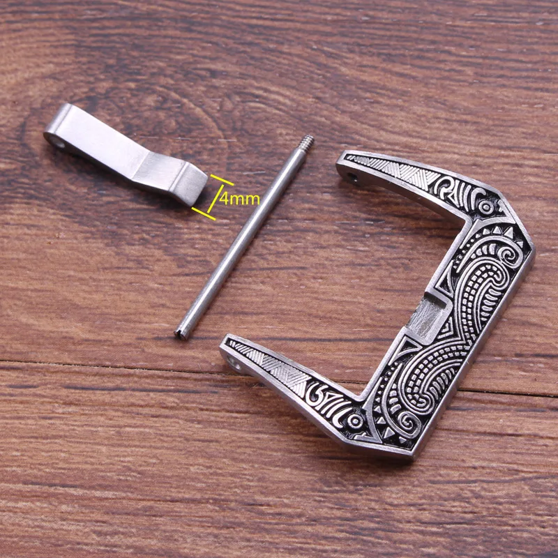 Retro Stainless Steel Watch Buckle 20mm 22mm 24mm Black Metal Brushed Watch Band Strap Clasp Accessories