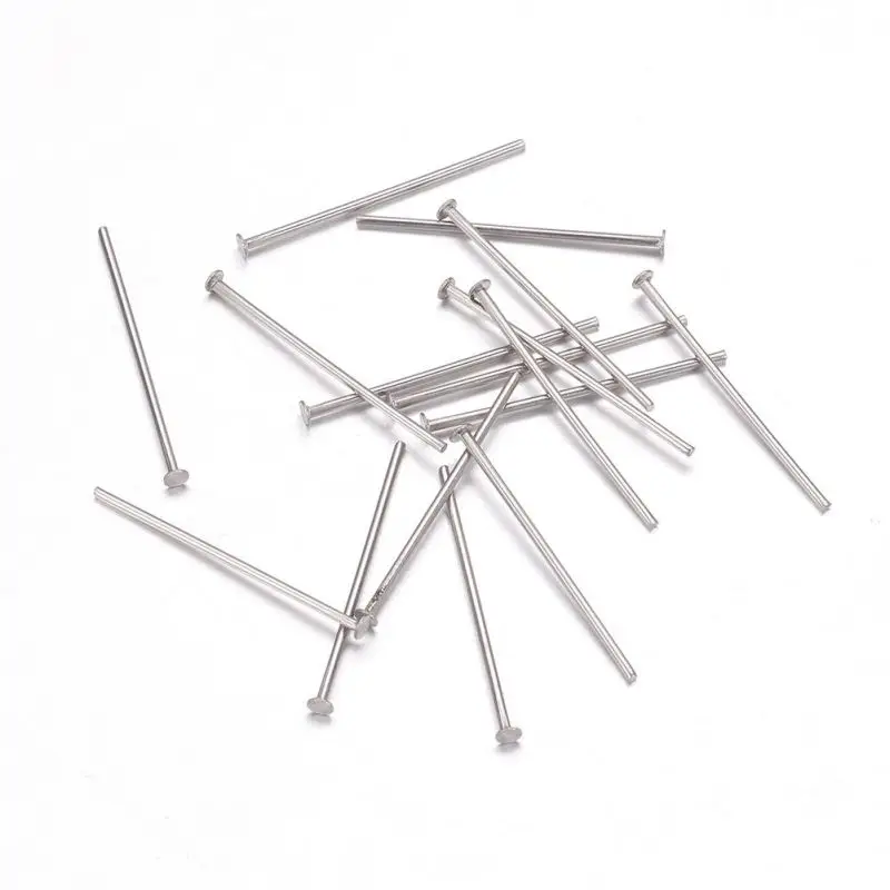 

1000pcs 304 Stainless Steel Head Pins Stainless Steel Color 12/14/16/18/20/22/24/30/40/50mm DIY Jewelry Making Crafts Supplies