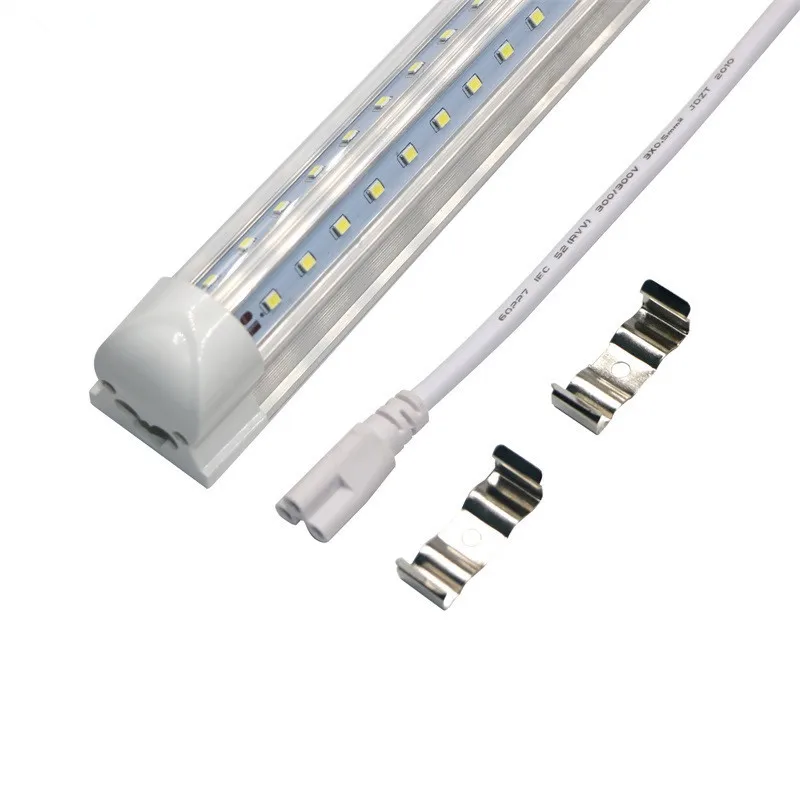 Lâmpadas de tubo LED V, Luminárias de loja, Tubo LED, AC 85-265V, 36W, T8, 4 ', 3000K, 4000K, 6000K, 4', 10pcs por lote