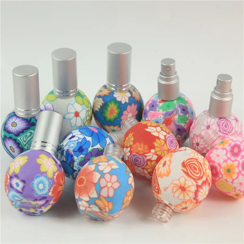 

20pcs x 15ml Polymer Clay Spray Bottle Travel Refillable Glass Bottle Perfume Empty Atomizer Container Mix Color