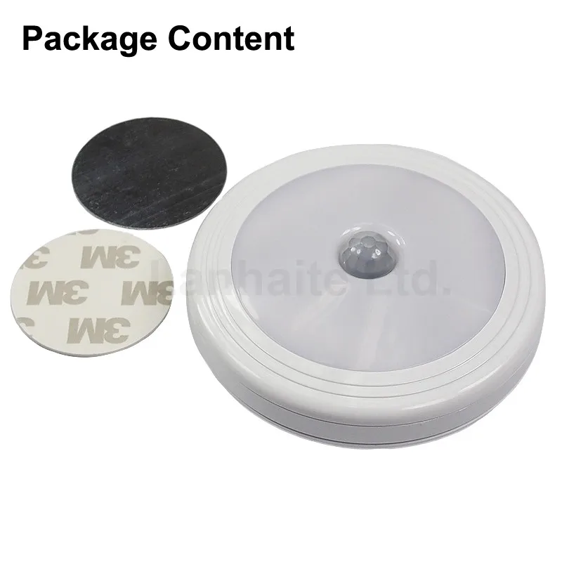 DS37A 6 x Witte LED Wall Mount IR Motion Sensor Light-Wit (3 xAAA)