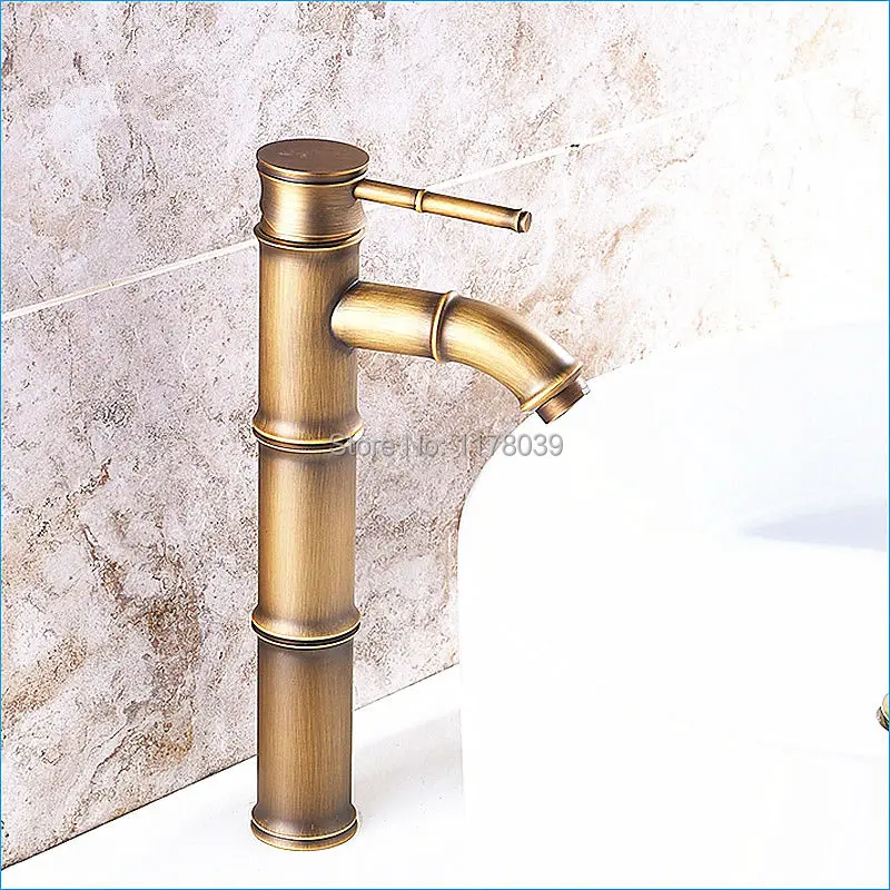 

Antique bamboo tap,bathroom bronze Washbasin tap,single handle single hole Counter basin faucets,J15578