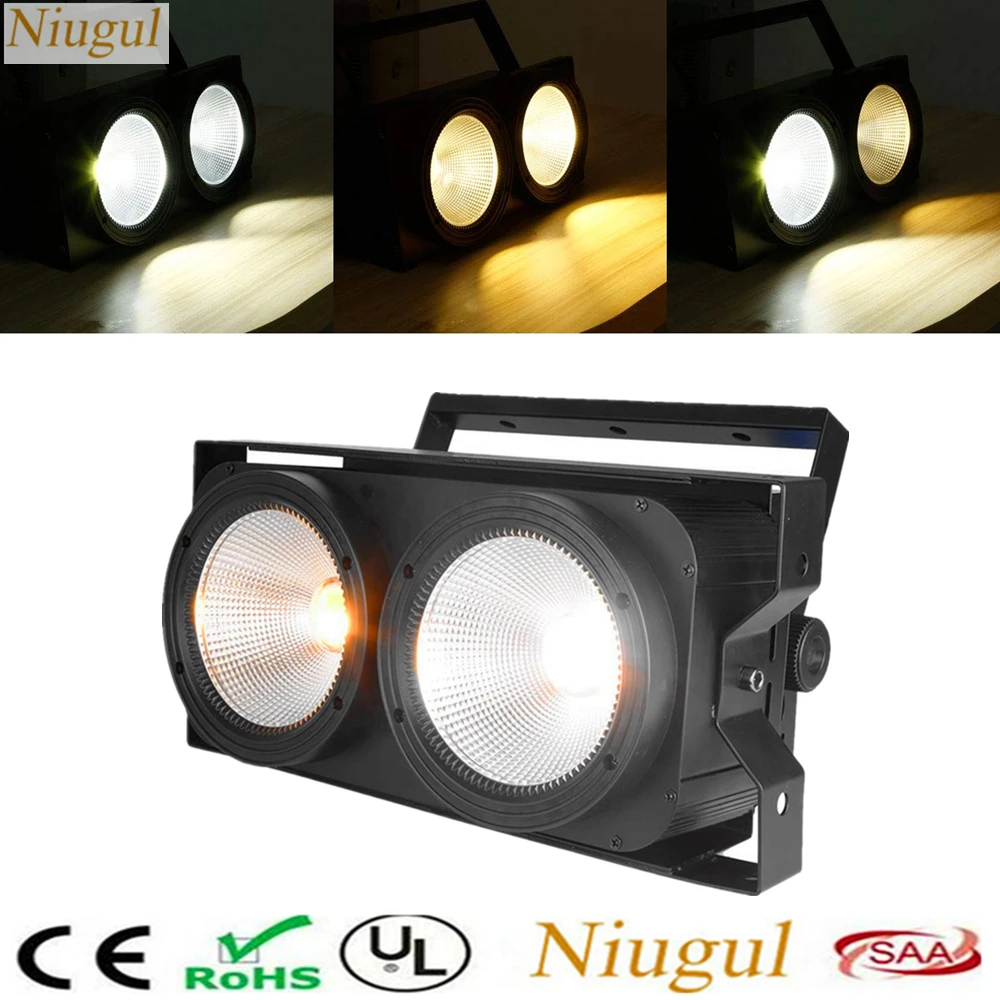 

2 Eyes 200W LED Audience Light 2*100W Blinder Light Cold white/Warm White 2in1 COB Leds Optional Control Individually