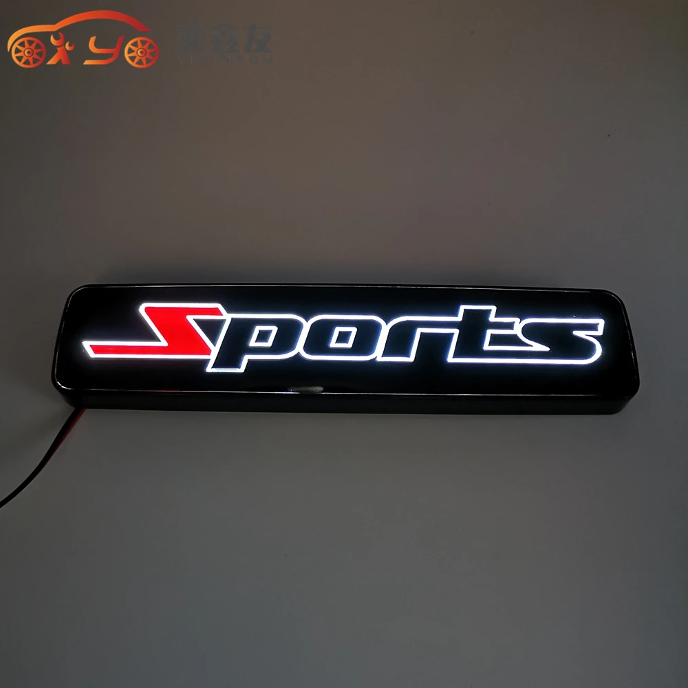 YIXINYOU Front Grill LED Sports Racing Logo Badge Emblem Light For Benz VW Golf Mazda Toyota Lada Granta BMW OPEL AUDI