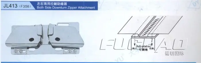 Both Side Downturn Zipper Attachment  Adjustable