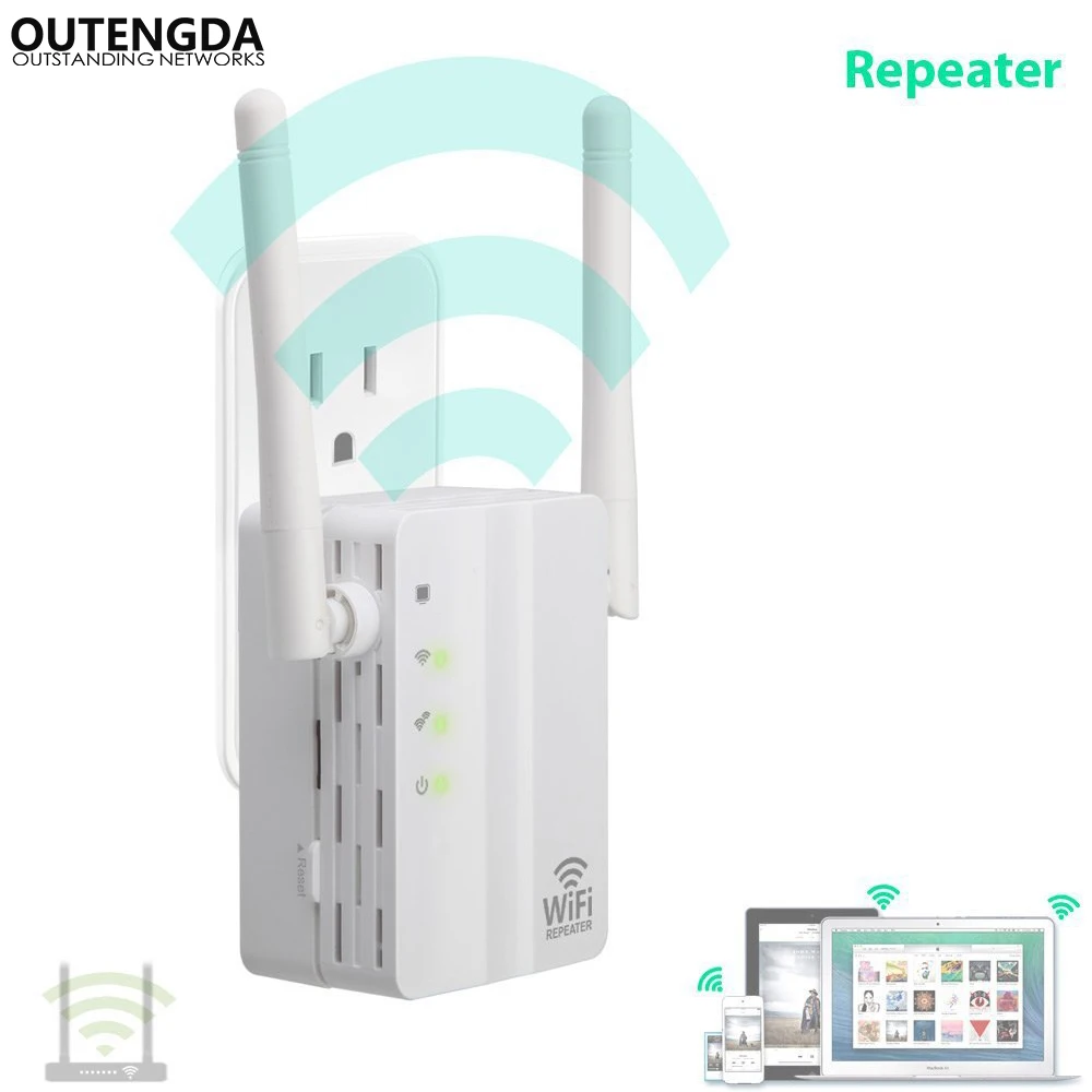 Wireless WiFi Repeater 300Mbps Network AP Router Dual Antennas Repetidor Wifi Signal Amplifier Extender 802.11n/b/g with WPS