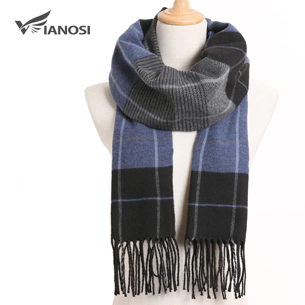 VIANOSI-Lenços xadrez masculinos, cachecol casual de inverno, poncho masculino, design de luxo