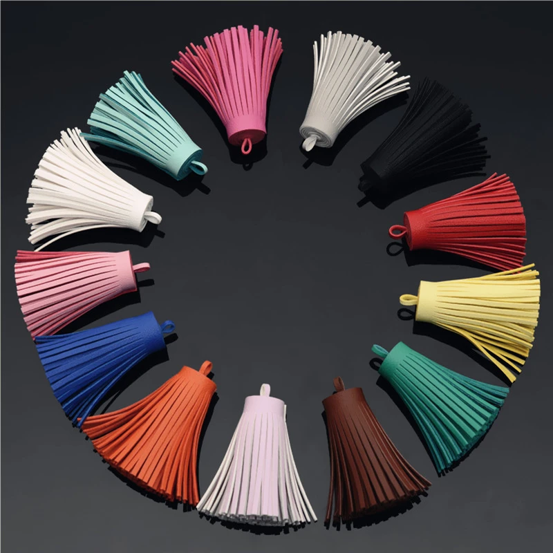 5PCS 6CM New Style Fashion Leather Tassel Fringe DIY Accessories Earrings Necklaces Jewelry Findings Pendants Craft Tassels