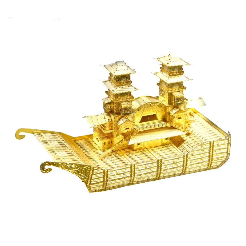 3D metal Puzzle Yangzhou Pleasure-boat Model J040 DIY 3D laser cutting Jigsaw puzzle model Nano Puzzle Toys for adult Gift